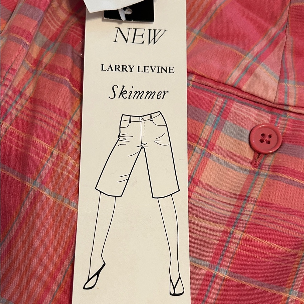 Larry Levine Pink Plaid Bermuda Shorts - Picture 2 of 6